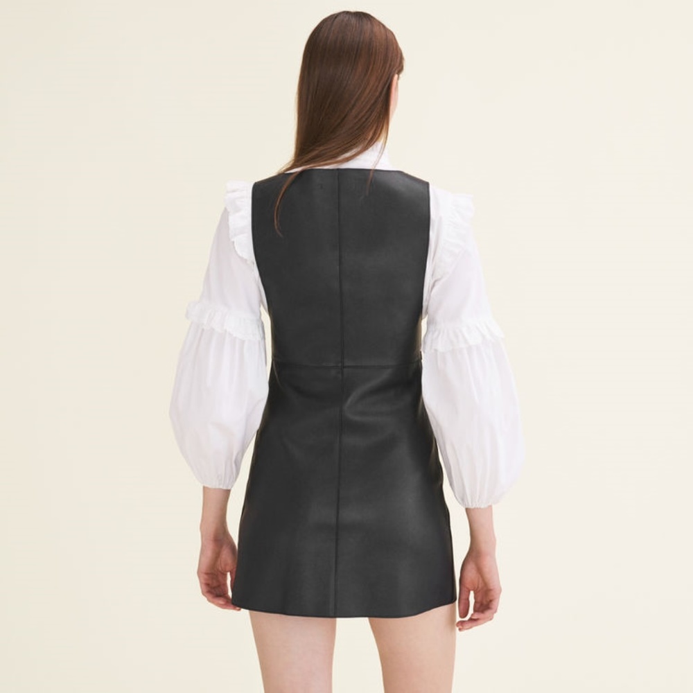 ❌SOLD❌Maje Rajani Leather Mini Dress - Picture 5 of 8